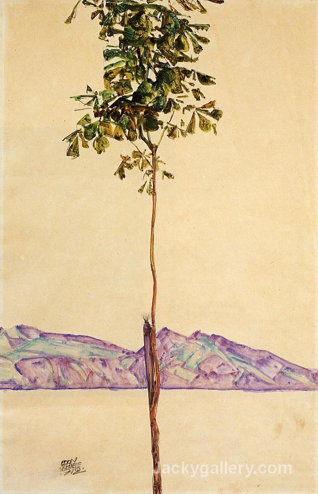 Little Tree (Chestnut Tree at Lake Constance) by Egon Schiele paintings reproduction